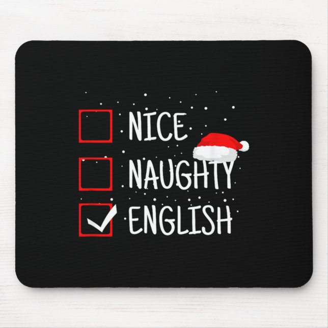 Nice Naughty English Christmas Checklist Funny Eng Musmatta (Framsidan)