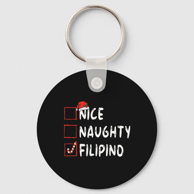 Nice Naughty Filipino jul Filippinerna Julafton H Nyckelring (Framsida)