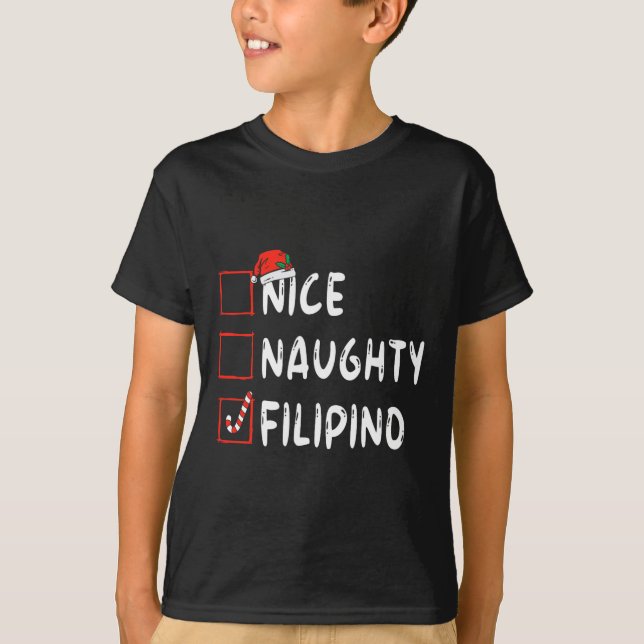 Nice Naughty Filipino jul Filippinerna Julafton H T Shirt (Framsida)
