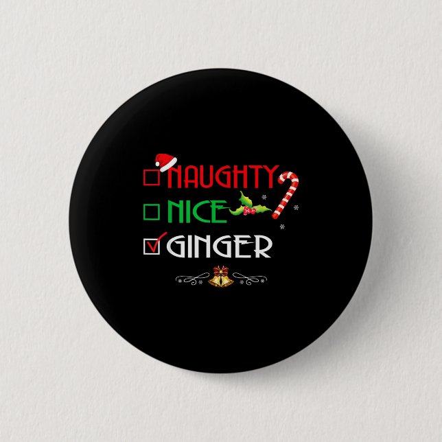Nice Naughty Ginger Group Matching Christmas  Knapp (Framsida)