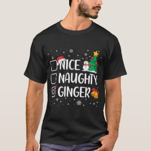 Nice Naughty Ginger jul Pajama Candy cane T Shirt