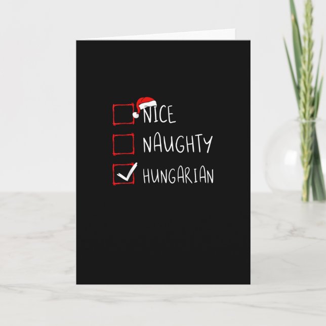 Nice Naughty Hungarian Christmas Heritage Kort (Framsida)