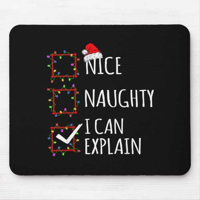 Nice Naughty I Can Explain Christmas List Santa Cl Musmatta (Framsidan)