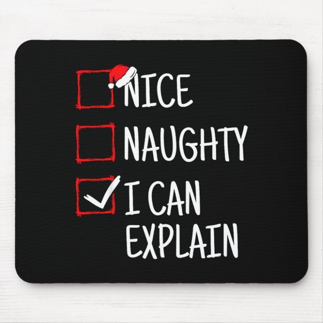 Nice Naughty I Can Explain Funny Christmas  Musmatta (Framsidan)