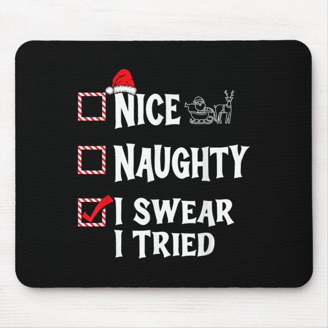 Nice Naughty - I Swear I Tried Christmas List  Musmatta (Framsidan)