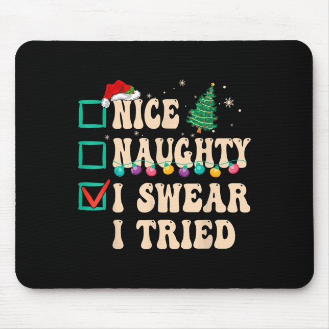 Nice Naughty I Swear I Tried, Christmas List Retro Musmatta (Framsidan)