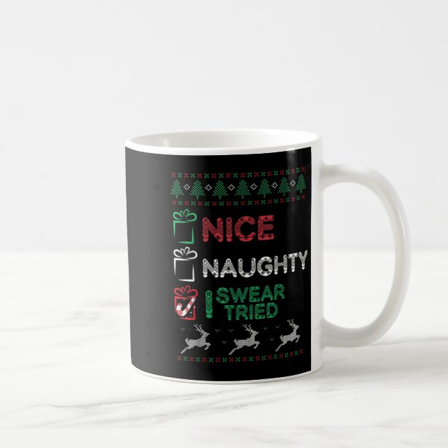 Nice Naughty I Swear I Tried List Xmas Lover Chris Kaffemugg (Höger)