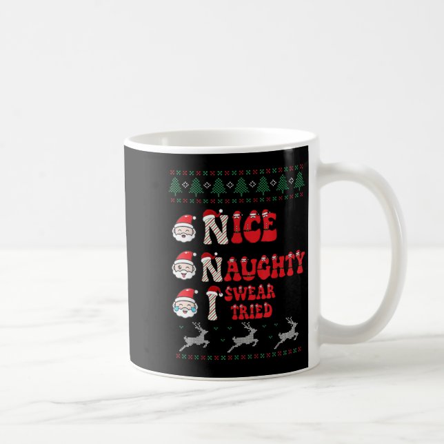 Nice Naughty I Swear I Tried List Xmas Lover Chris Kaffemugg (Höger)