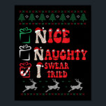 Nice Naughty I Swear I Tried List Xmas Lover Chris Poster<br><div class="desc">Nice Naughty I Swear I Tried List Xmas Lover Christmas</div>