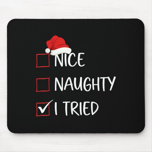 Nice Naughty I Tried Christmas List Family Santa C Musmatta (Framsidan)