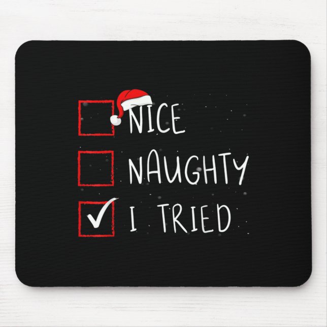 Nice Naughty I Tried Christmas List Santa Claus  Musmatta (Framsidan)