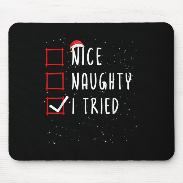 Nice Naughty I Tried Christmas List Santa Claus  Musmatta (Framsidan)