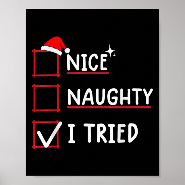 Nice Naughty I Tried Christmas  Poster (Framsidan)