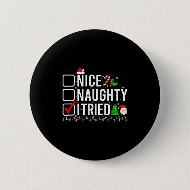 Nice Naughty I Tried Family Xmas Pajama Funny Chri Knapp (Framsida)