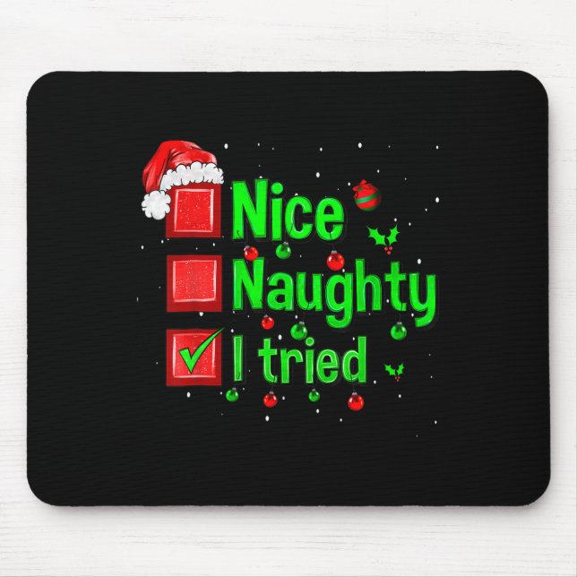 Nice Naughty I Tried Funny Christmas Family Matchi Musmatta (Framsidan)