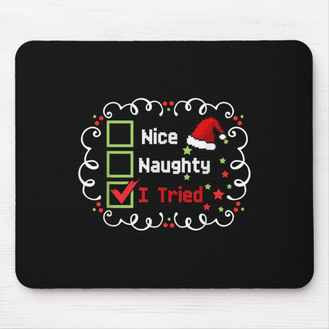Nice Naughty I Tried Funny Christmas Family Matchi Musmatta (Framsidan)