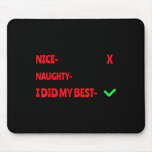 Nice Naughty I Tried Funny Christmas Matching  Musmatta (Framsidan)