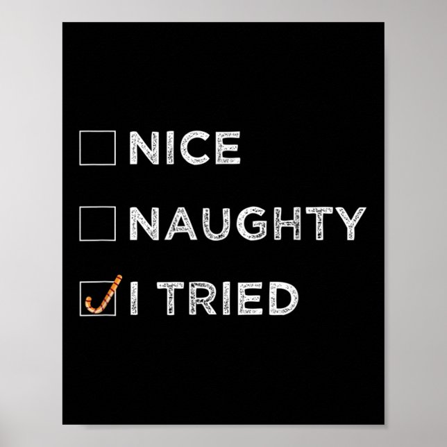 Nice Naughty I Tried - Funny Christmas  Poster (Framsidan)