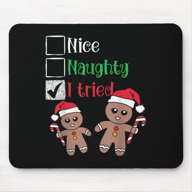 Nice Naughty I Tried List Gingerbread Christmas  Musmatta (Framsidan)
