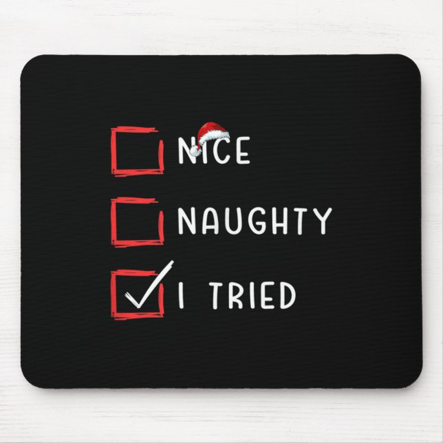 Nice Naughty I Tried Xmas Santa Claus Christmas Li Musmatta (Framsidan)