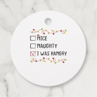 Nice Naughty I Was Hangry List Christmas Gåvor Etiketter