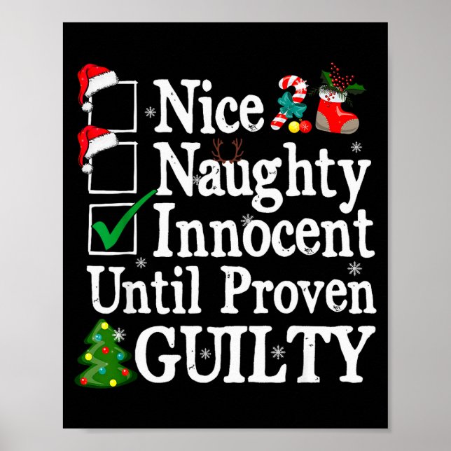 Nice Naughty Innocent Until Proven Guilty Christma Poster (Framsidan)