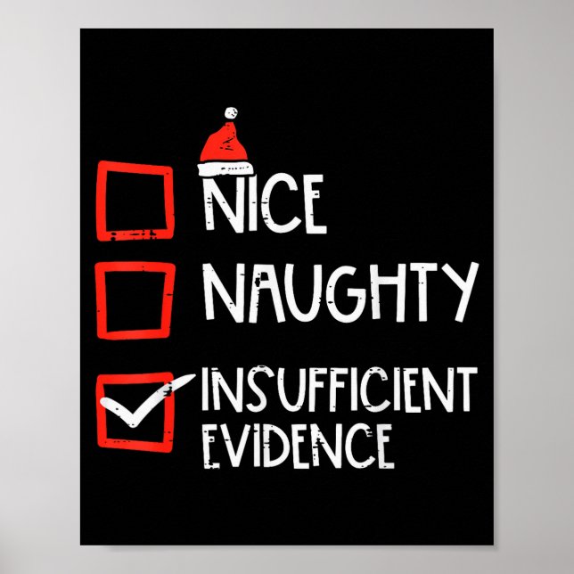 Nice Naughty Insufficient Evidence Christmas Fun X Poster (Framsidan)