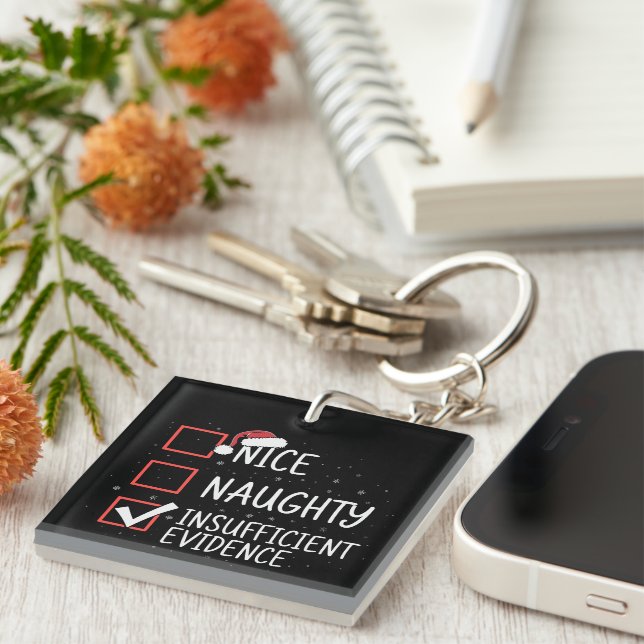 Nice Naughty Insufficient Evidence Christmas Funny (Högra Framsidan)