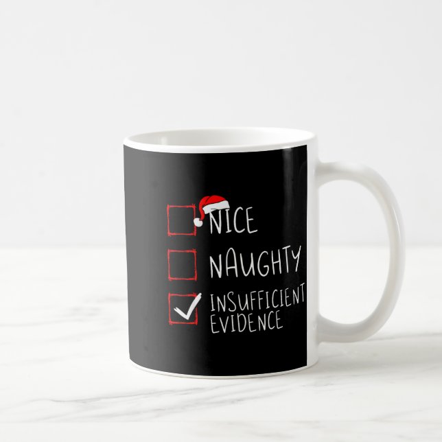 Nice Naughty Insufficient Evidence Christmas Santa Kaffemugg (Höger)