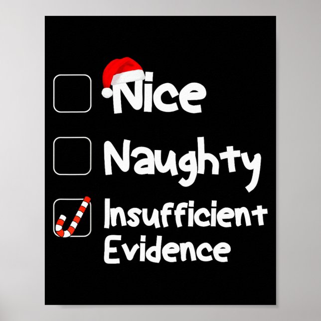 Nice Naughty Insufficient Evidence Christmas Santa Poster (Framsidan)