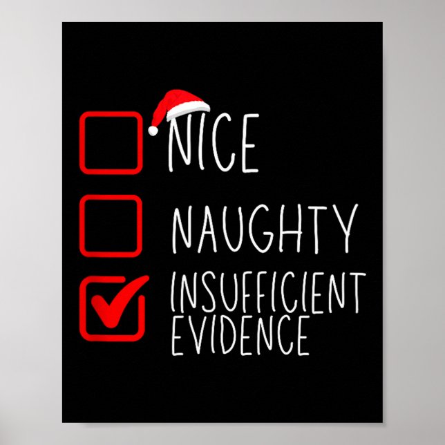 Nice Naughty Insufficient Evidence Christmas Santa Poster (Framsidan)