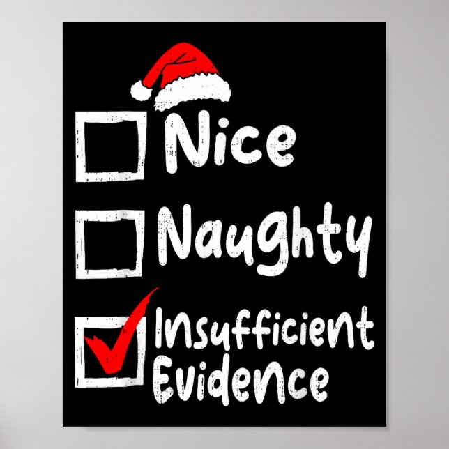 Nice Naughty Insufficient Evidence Funny Christmas Poster (Framsidan)