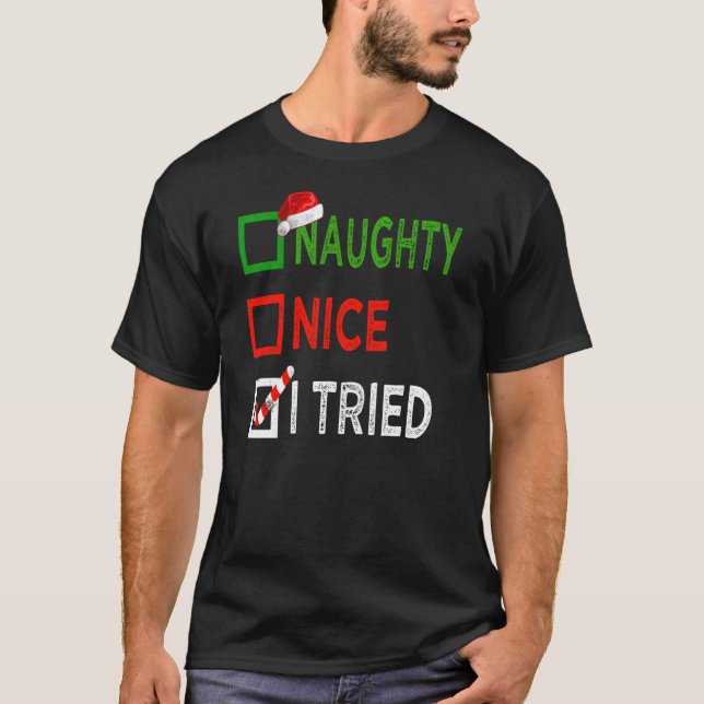 Nice Naughty Iried christmas 2020 retro T Shirt (Framsida)