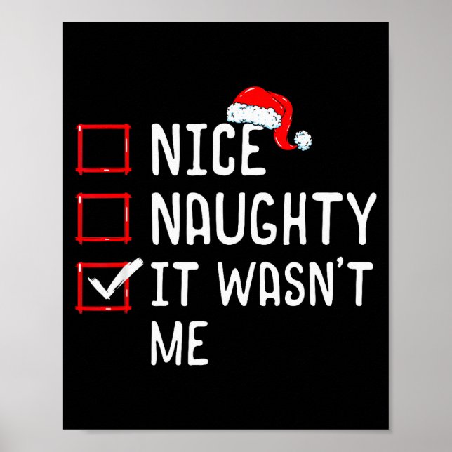 Nice Naughty It Wasn't Me Christmas List  Poster (Framsidan)