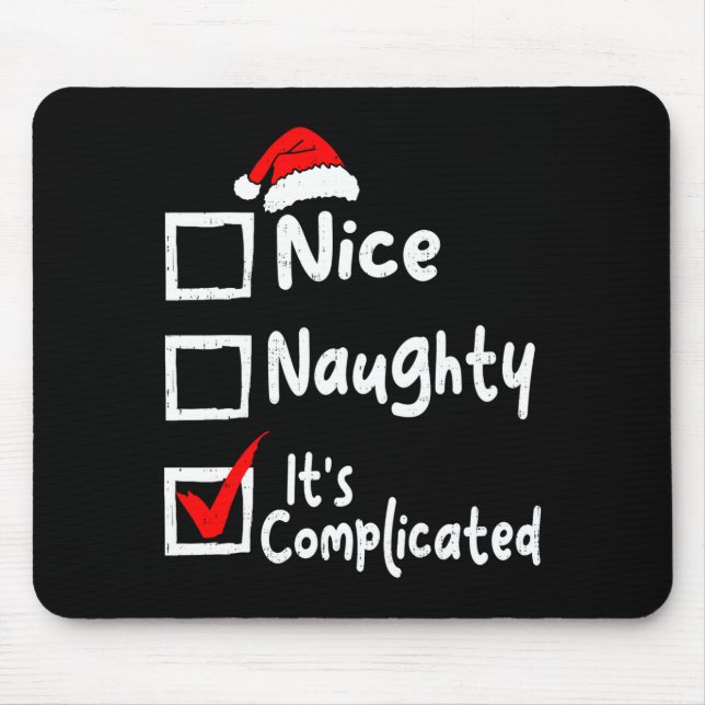 Nice Naughty It's Complicated Funny Christmas List Musmatta (Framsidan)