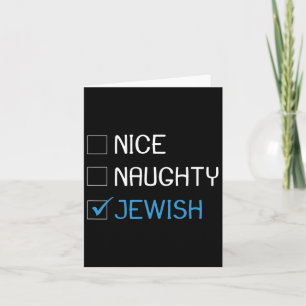 Nice Naughty Jewish Jew Jokes Hanukkah Hannukah Gi Kort