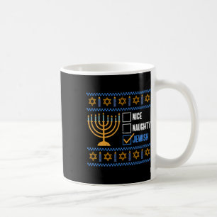 Nice Naughty Jewish Ugly Hanukkah - Hanukkah Kaffemugg