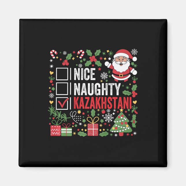 Nice Naughty Kazakstani jul Jultomten Kaz Magnet (Framsidan)