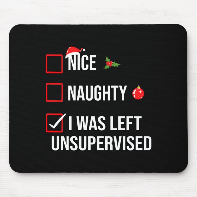 Nice Naughty Left Unsupervised Funny Christmas  Musmatta (Framsidan)