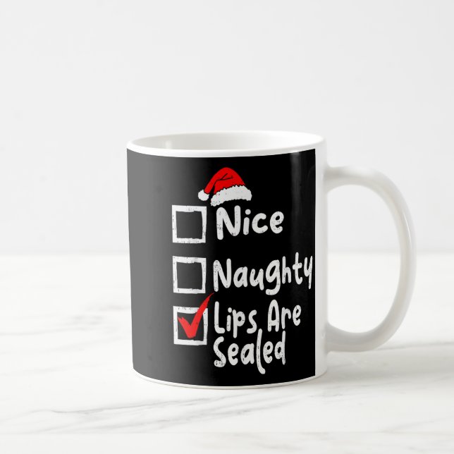 Nice Naughty Lips Funny Christmas List Family Matc Kaffemugg (Höger)