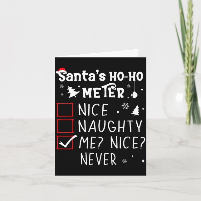 Nice Naughty Me_ Nice_ Never_ Christmas List Santa Kort (Framsida)