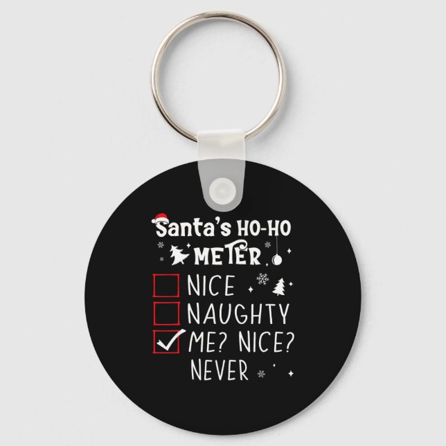 Nice Naughty Me_ Nice_ Never_ Christmas List Santa Nyckelring (Framsida)