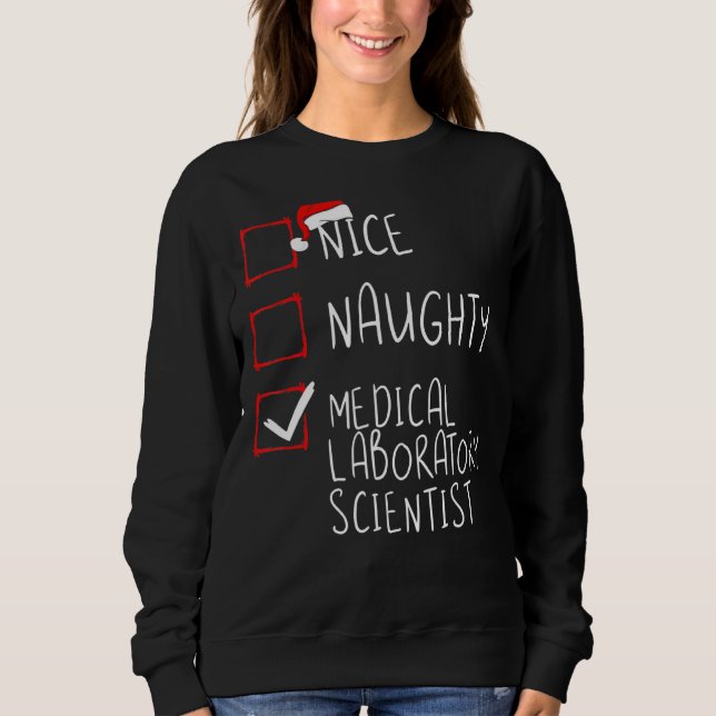 Nice Naughty Medical Laboratory Scientist Christma T Shirt (Framsida)