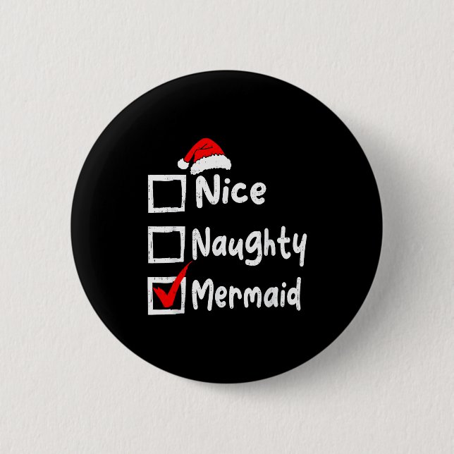 Nice Naughty Mermaid Funny Christmas List Family M Knapp (Framsida)