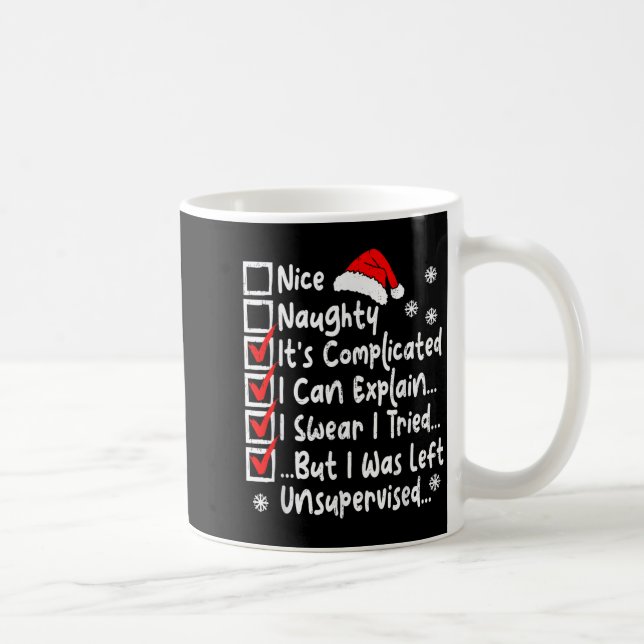 Nice Naughty Multi Checklist Funny Christmas List  Kaffemugg (Höger)