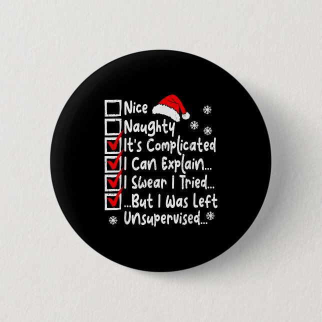 Nice Naughty Multi Checklist Funny Christmas List  Knapp (Framsida)