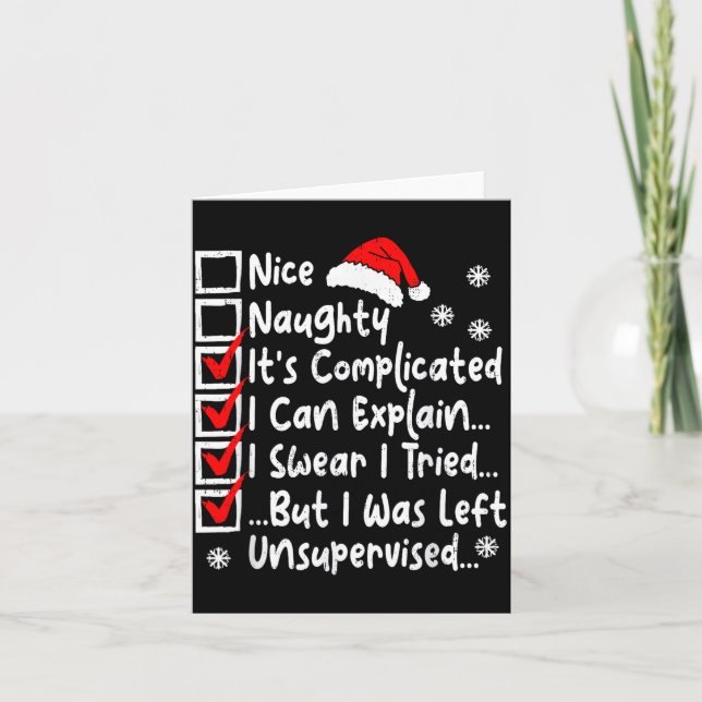 Nice Naughty Multi Checklist Funny Christmas List  Kort (Framsida)