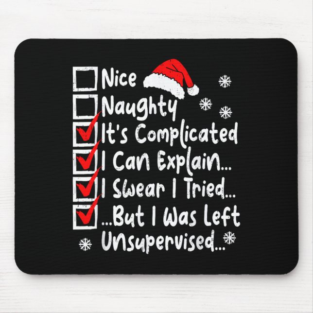 Nice Naughty Multi Checklist Funny Christmas List  Musmatta (Framsidan)