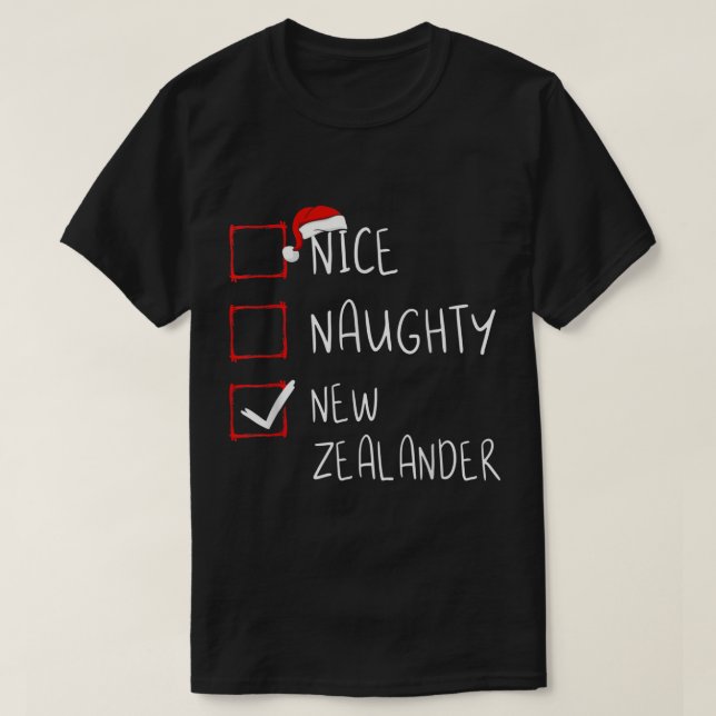 Nice Naughty New Zealander jul Nya Zeeland H T Shirt (Design framsida)