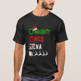 Nice Naughty Nurse CNA Nurse Santa Hat jul L T Shirt